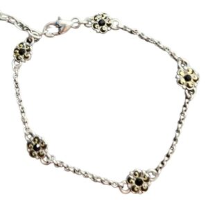Two Tone Reversible Floral Anklet